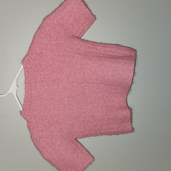 Pink Dalia Button-Up Crop Sweater - Picture 5 of 13